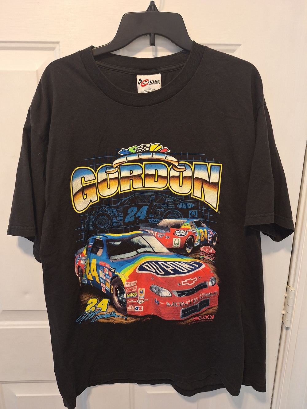 Chase Authentics Black Graphic T-Shirt with Multicolor Racing Jeff Gordon Print